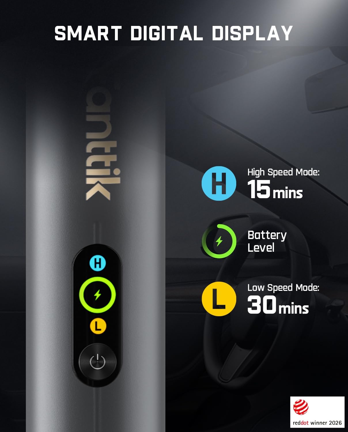 Fanttik Slim V10 APEX Cordless Car Vacuum, 4-in-1 Portable Mini Handheld Vac, 19kPa Suction Power, Upgraded Smart Digital Display, 2 Suction Modes for Small Jobs, Car, Office Desk, Keyboards (Black)