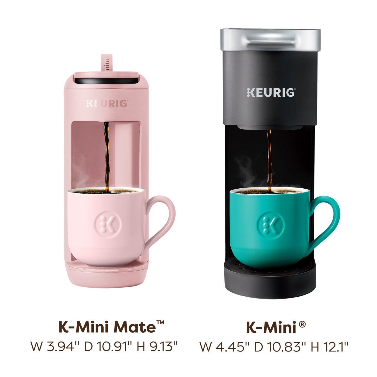 Keurig K-Mini Mate Single Serve K-Cup Pod Coffee Maker, Brews Up to 12 oz Cup, Compact Portable Coffee Machine for Small Spaces, Great for Dorms & Offices, Glamping Green