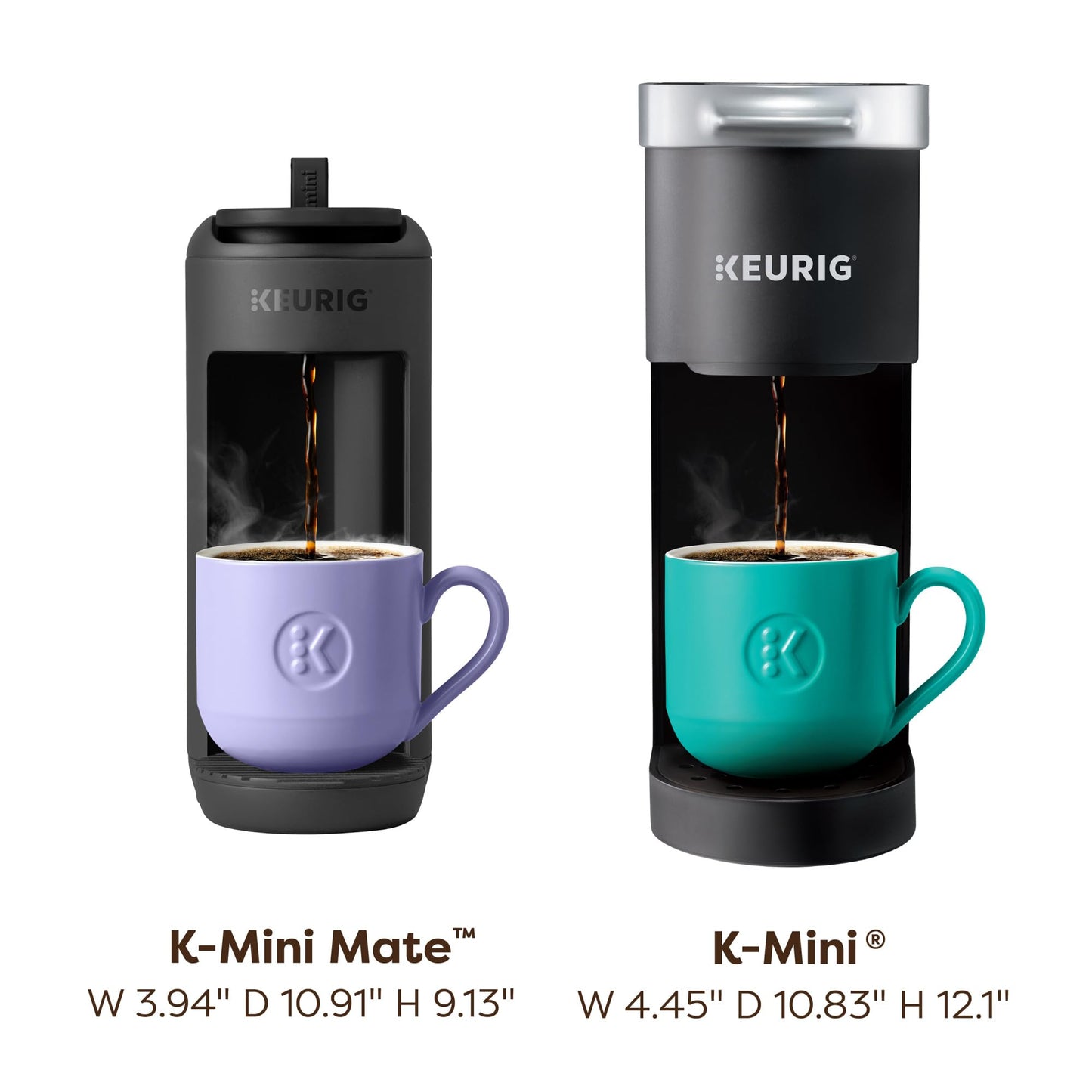 Keurig K-Mini Mate Single Serve K-Cup Pod Coffee Maker, Brews Up to 12 oz Cup, Compact Portable Coffee Machine for Small Spaces, Great for Dorms & Offices, Glamping Green