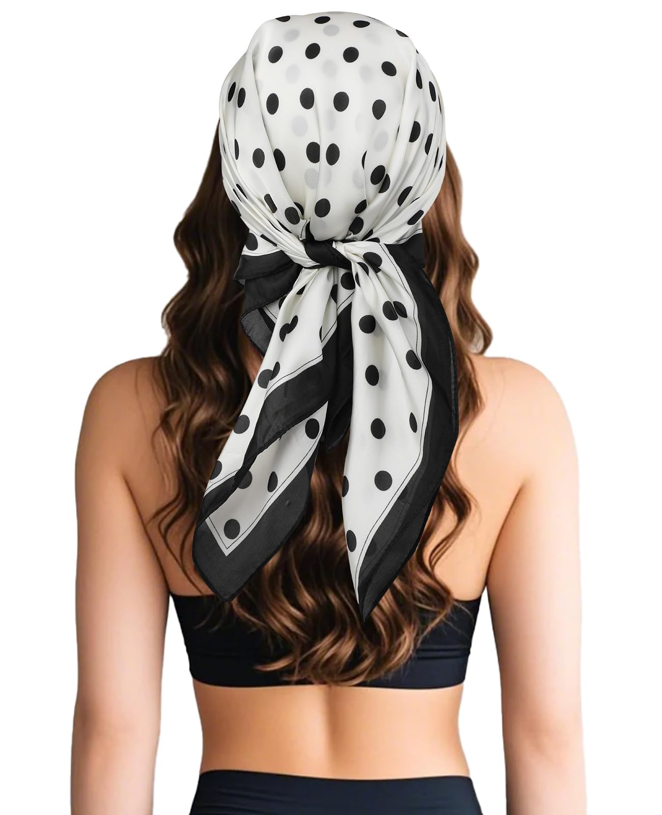 Sumolux Head Hair Scarf for Women Like Satin Silk Scarf Bandana Hair Wrapping Night Large Square Scarves 27.5"