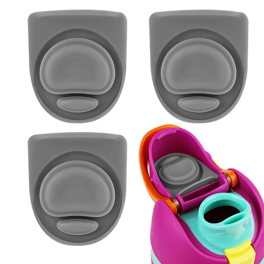 3pcs Replacement Stopper Compatible with Owala FreeSip 24oz 32oz, BPA-Free Silicone Water Bottle Lid Gaskets Replacement for 19/24/32/40oz Bottle Mouth Cap Stopper Seal Parts Accessories (Grey)