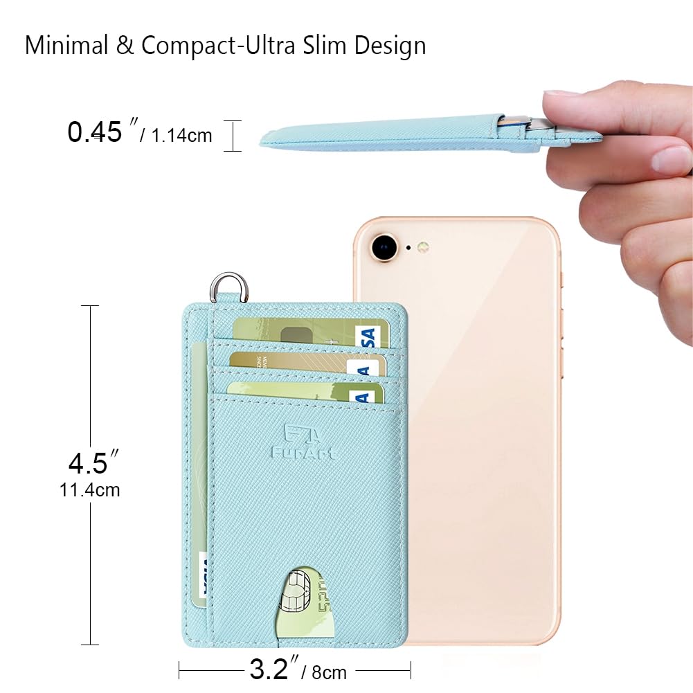 FurArt Slim Minimalist Wallet RFID Credit Card Holder for Men | slim minimalist compact rfid id window thin