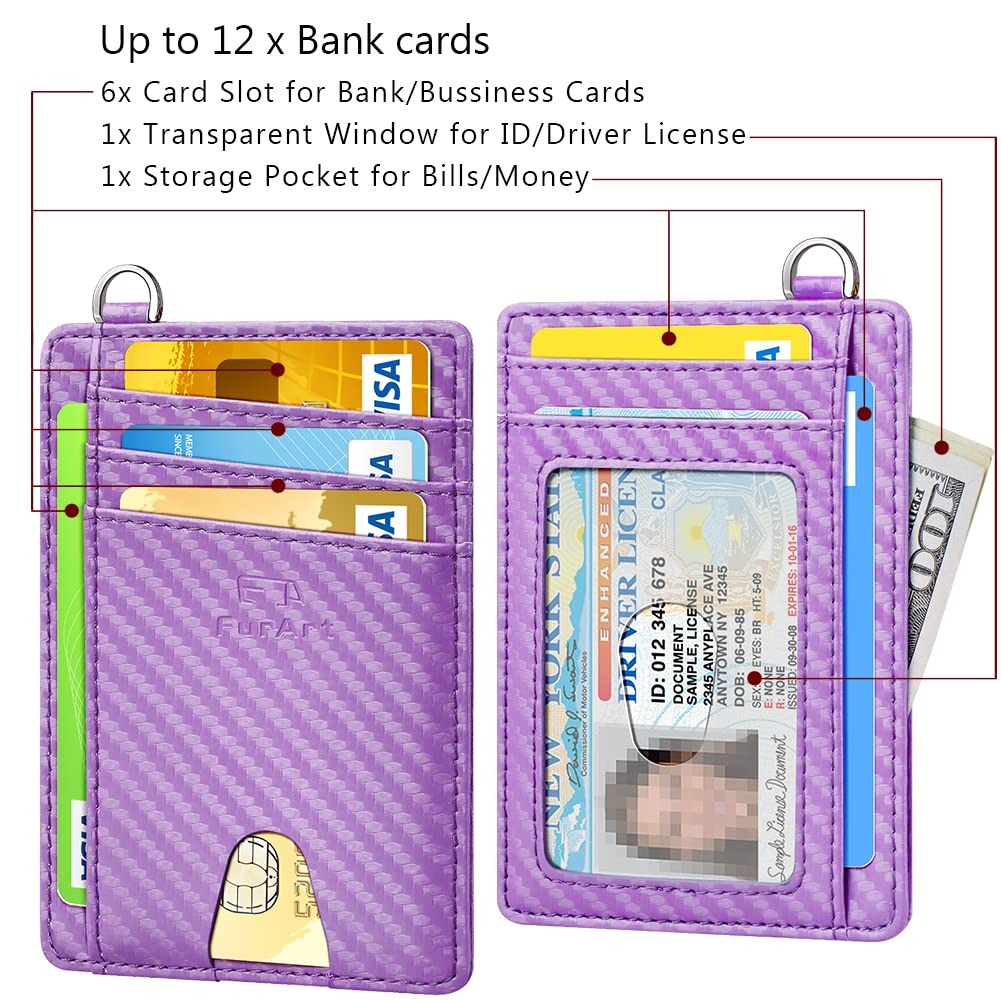 FurArt Slim Minimalist Wallet RFID Credit Card Holder for Men | slim minimalist compact rfid id window thin