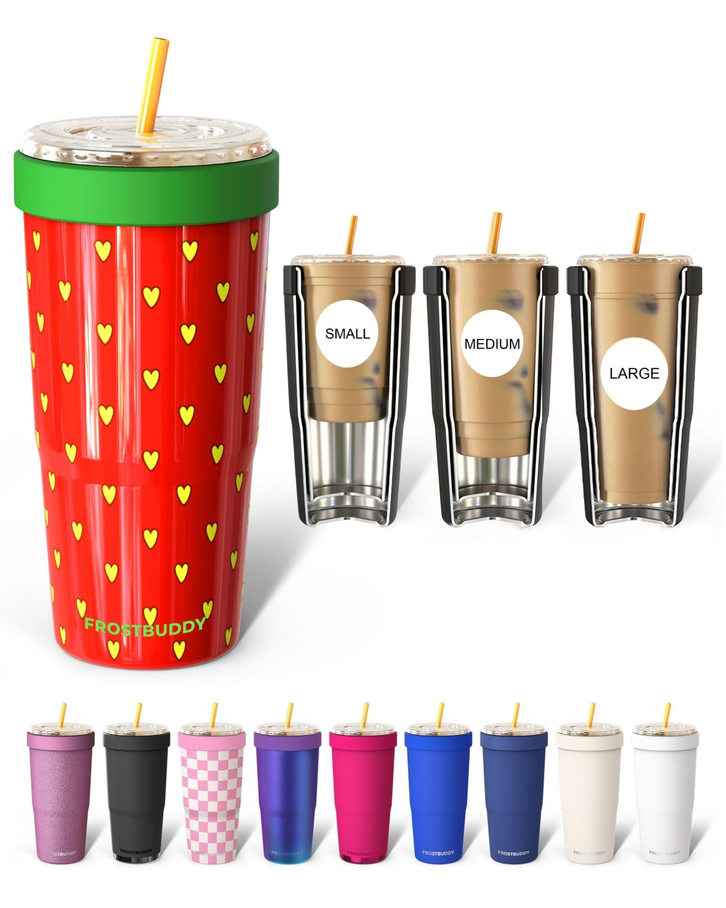 Frost Buddy Togo Buddy 30oz Tumbler (All American Sweetheart) | Double-wall vacuum insulated | Spill-proof flip lid | 18/8 premium stainless steel | Cup-holder friendly