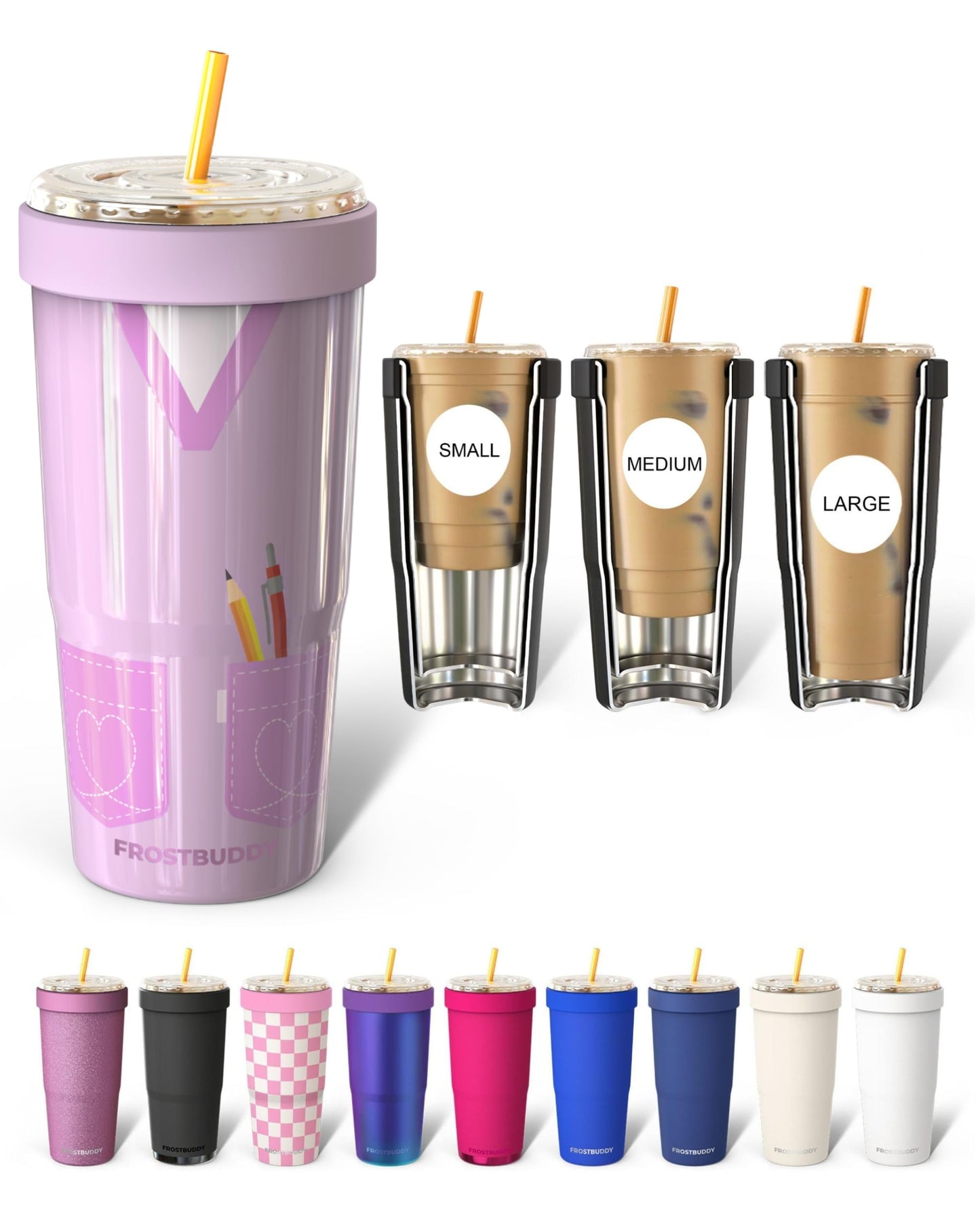 Frost Buddy Togo Buddy 30oz Tumbler (All American Sweetheart) | Double-wall vacuum insulated | Spill-proof flip lid | 18/8 premium stainless steel | Cup-holder friendly