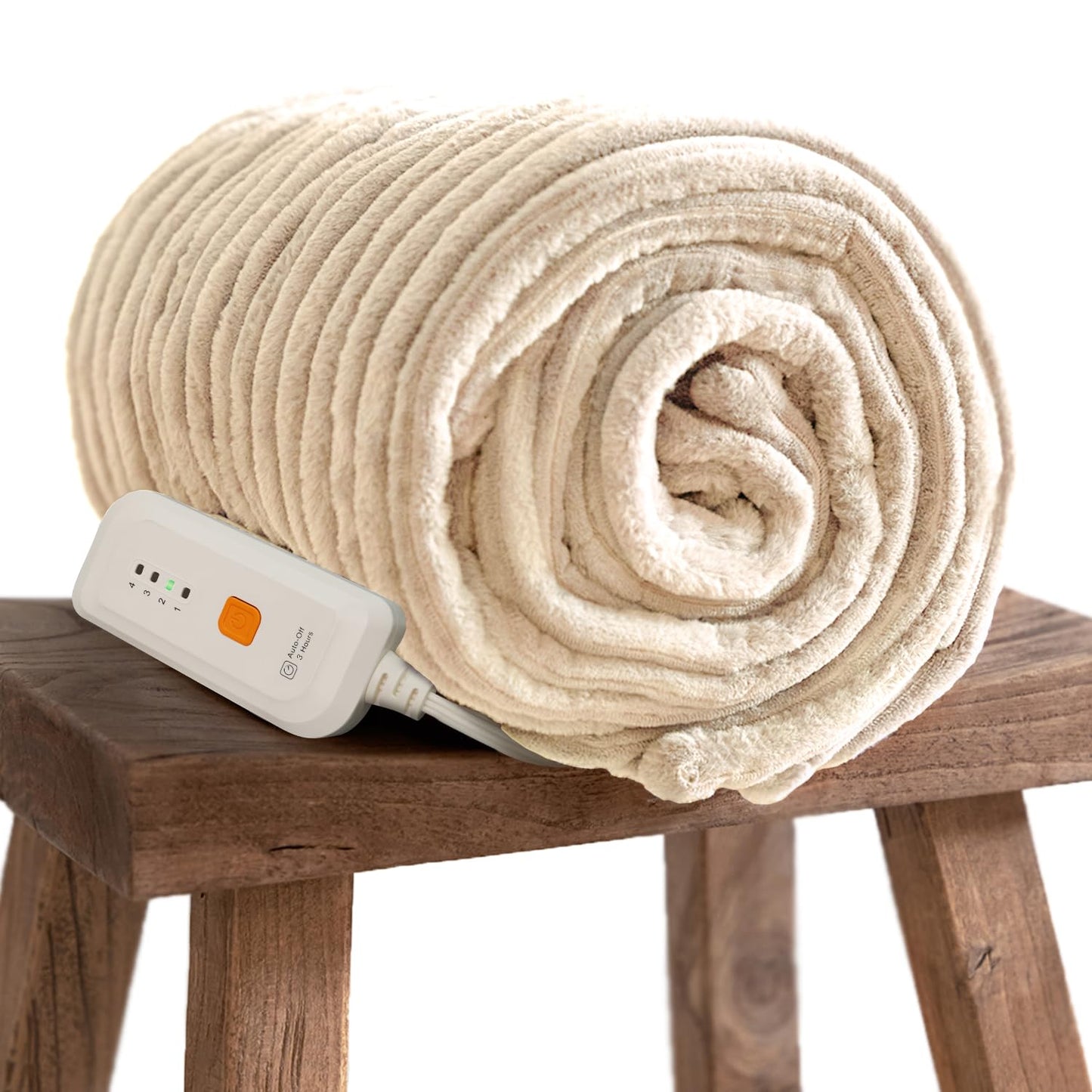 GOTCOZY Heated Blanket Electric Throw 50''X60''- Soft Silky Plush Electric Blanket with 4 Heating Level & 3 Hour Auto Off Heating Blanket, ETL Certified Machine Washable (Green)