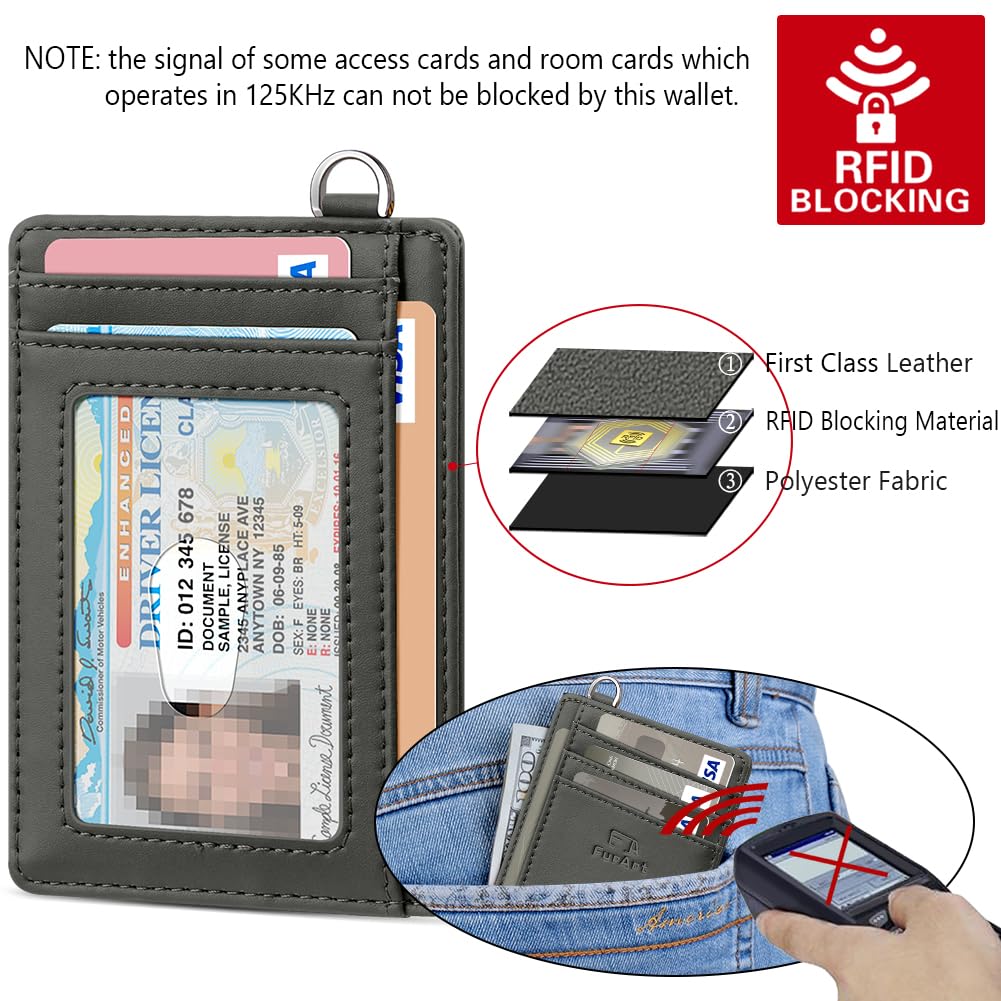 FurArt Slim Minimalist Wallet RFID Credit Card Holder for Men | slim minimalist compact rfid id window thin