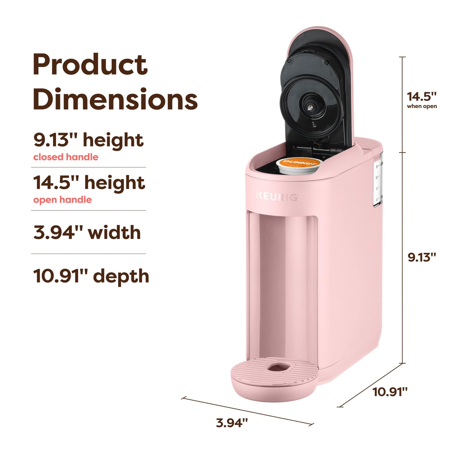 Keurig K-Mini Mate Single Serve K-Cup Pod Coffee Maker, Brews Up to 12 oz Cup, Compact Portable Coffee Machine for Small Spaces, Great for Dorms & Offices, Glamping Green