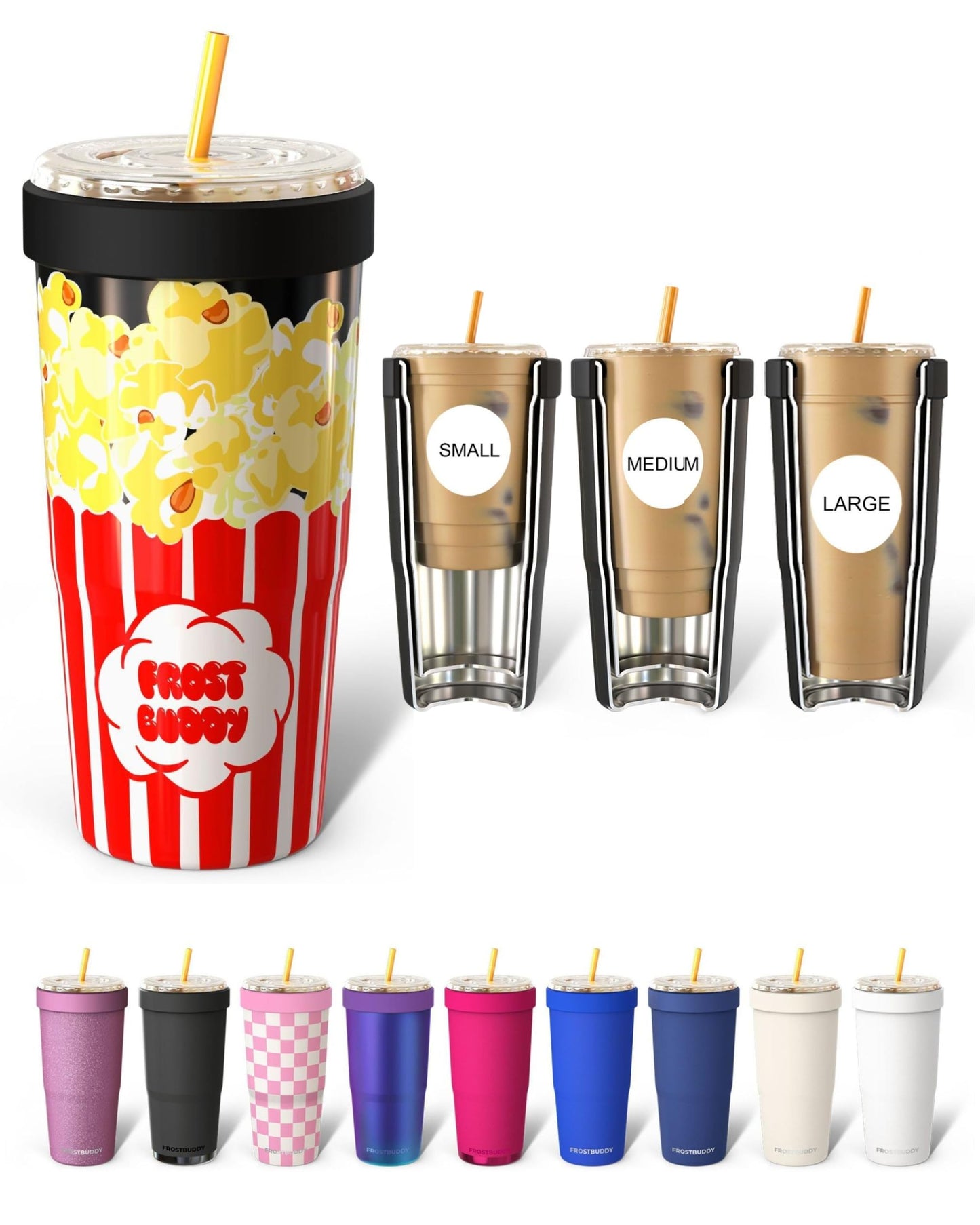 Frost Buddy Togo Buddy 30oz Tumbler (All American Sweetheart) | Double-wall vacuum insulated | Spill-proof flip lid | 18/8 premium stainless steel | Cup-holder friendly