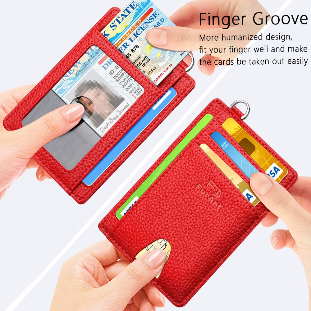FurArt Slim Minimalist Wallet RFID Credit Card Holder for Men | slim minimalist compact rfid id window thin