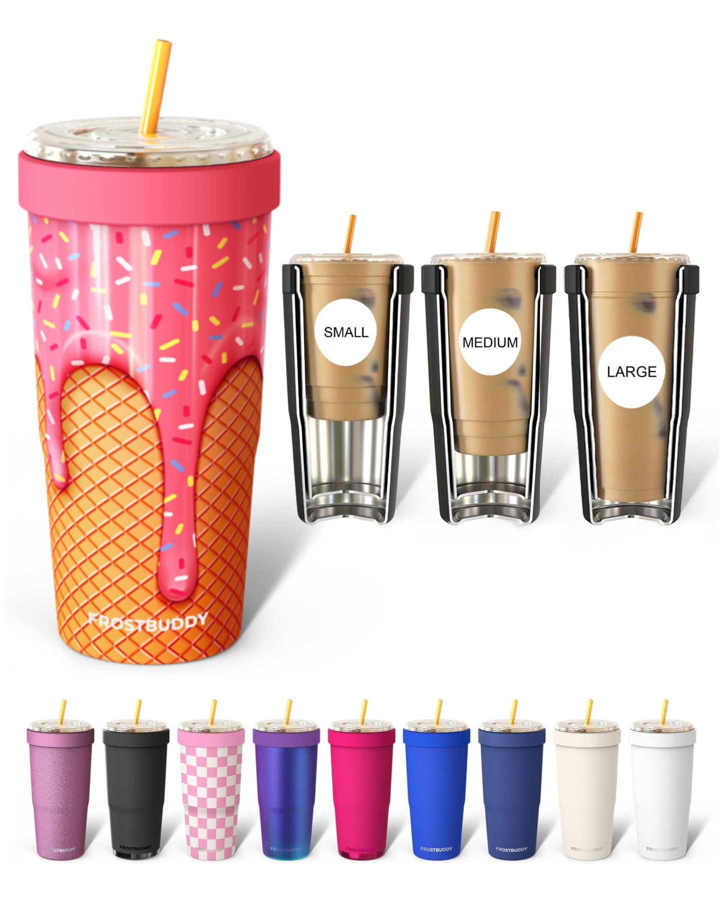 Frost Buddy Togo Buddy 30oz Tumbler (All American Sweetheart) | Double-wall vacuum insulated | Spill-proof flip lid | 18/8 premium stainless steel | Cup-holder friendly