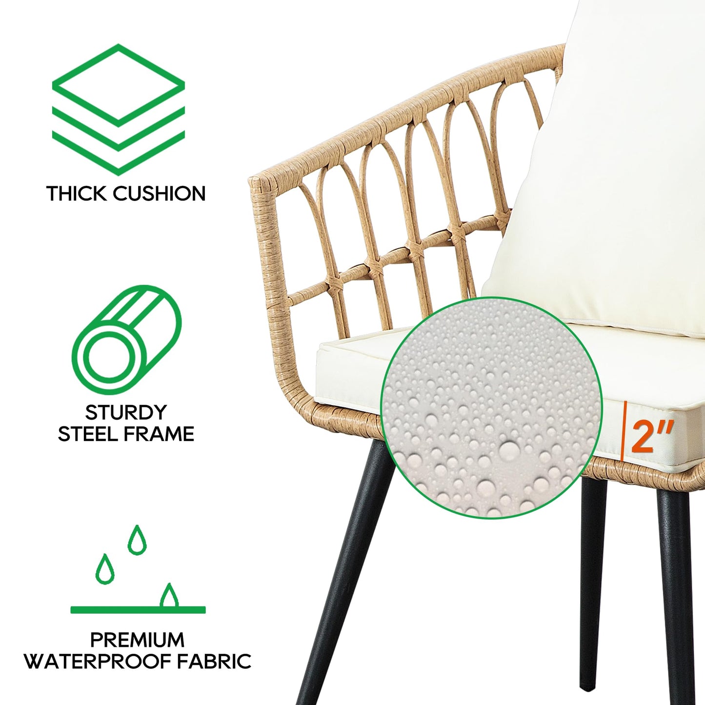 3 Piece Patio Bistro Set