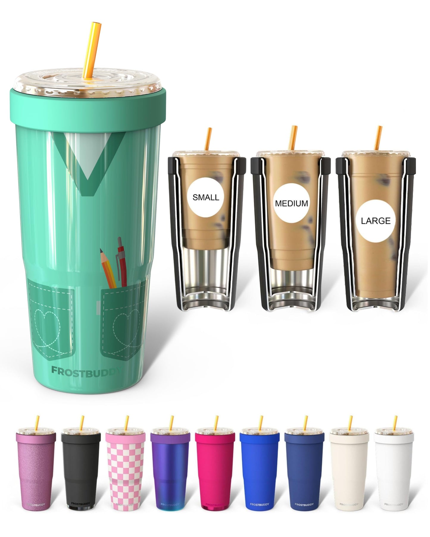 Frost Buddy Togo Buddy 30oz Tumbler (All American Sweetheart) | Double-wall vacuum insulated | Spill-proof flip lid | 18/8 premium stainless steel | Cup-holder friendly