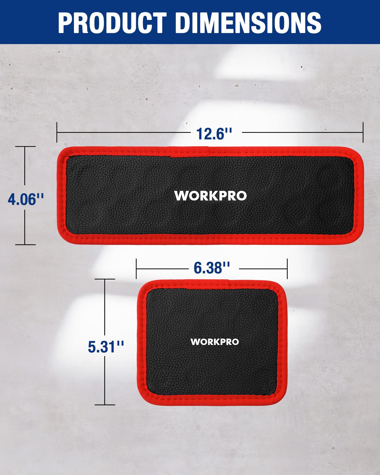 WORKPRO 2-Piece Magnetic Tool Mat, Flexible Magnetic Tool Holder Tray with PVC Surface for Garage, Workshop and Auto Repair