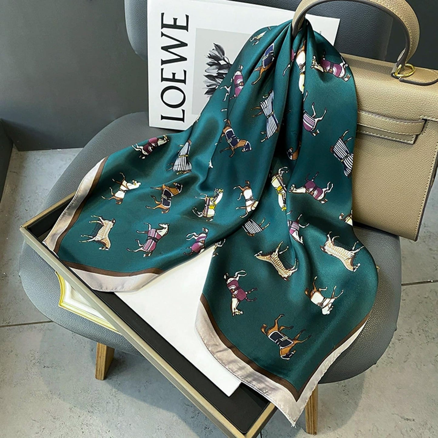 Sumolux Head Hair Scarf for Women Like Satin Silk Scarf Bandana Hair Wrapping Night Large Square Scarves 27.5"