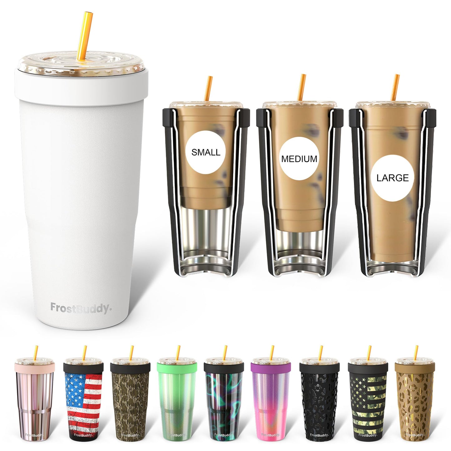 Frost Buddy Togo Buddy 30oz Tumbler (All American Sweetheart) | Double-wall vacuum insulated | Spill-proof flip lid | 18/8 premium stainless steel | Cup-holder friendly
