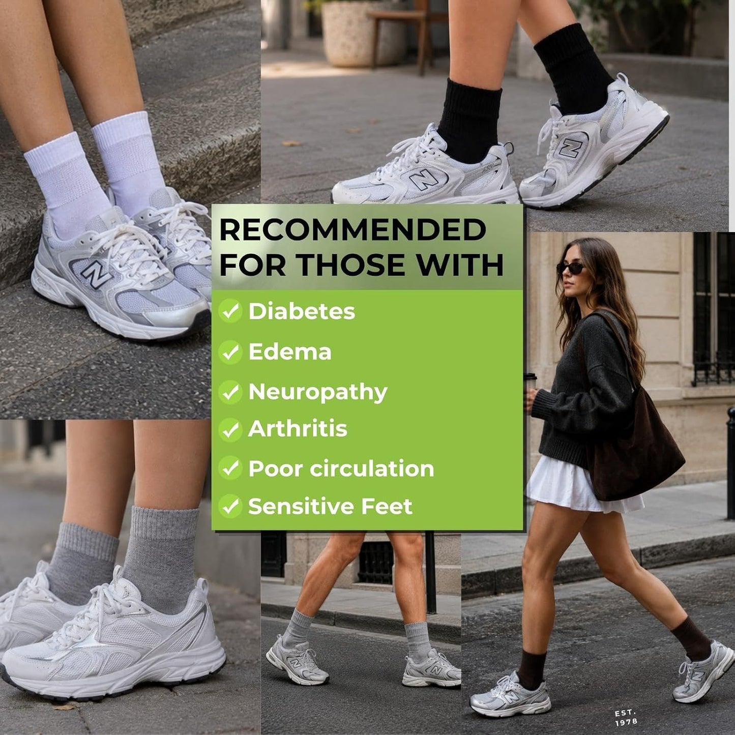 Men Bamboo Diabetic Socks Black Size 9–12,Soft Bamboo Fiber Socks for Sensitive Feet,Daily Wear, 4 Pairs
